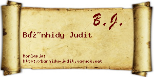 Bánhidy Judit névjegykártya